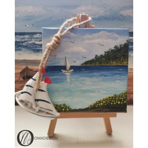 *Mini-tablou cu decoratiune si sevalet ”Marea 3” *Mini-tablou cu decoratiune si sevalet ”Marea 3”