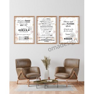*Set 3 Postere Mar-Fluture-Floare A4-A3
