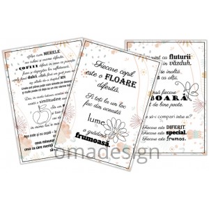 *Set 3 Postere Mar-Fluture-Floare A4-A3 *Set 3 Postere Mar-Fluture-Floare A4-A3