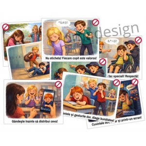 Set 8 Planse Anti-bullying - A4 sau A3