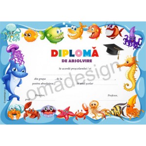 Diploma scolara SC213 - animale marine Diploma scolara SC213 - animale marine