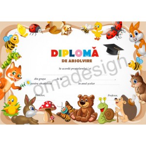 Diploma scolara SC216 - animale mascote Diploma scolara SC216 - animale mascote