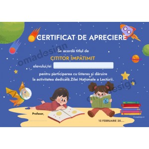 *Certificat de apreciere Cititor impatimit (2) *Certificat de apreciere Cititor impatimit (2)