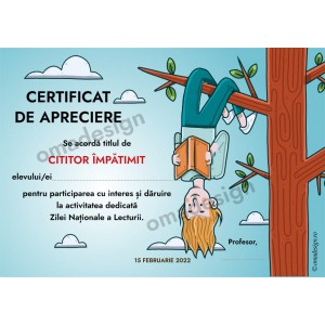 *Certificat de apreciere Cititor impatimit (1) *Certificat de apreciere Cititor impatimit (1)