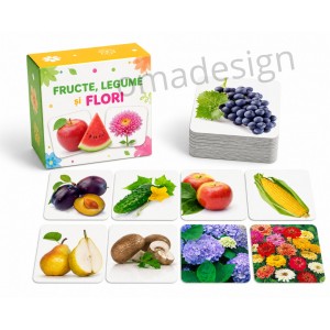 Set educational Vietati + Fructe, Legume, Flori (135 piese) Set educational Vietati + Fructe, Legume, Flori (135 piese)
