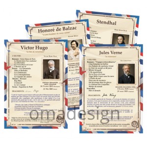 *Set 20 Planse Scriitori francezi (model 2) - A4 sau A3 *Set 20 Planse Scriitori francezi (model 2) - A4 sau A3