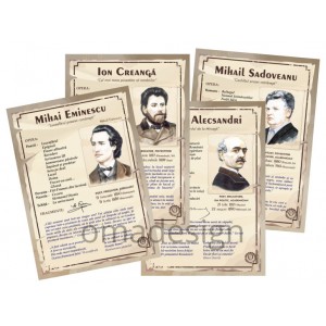 *Set 32 Planse Scriitori romani - A2 sau A1 *Set 32 Planse Scriitori romani - A2 sau A1